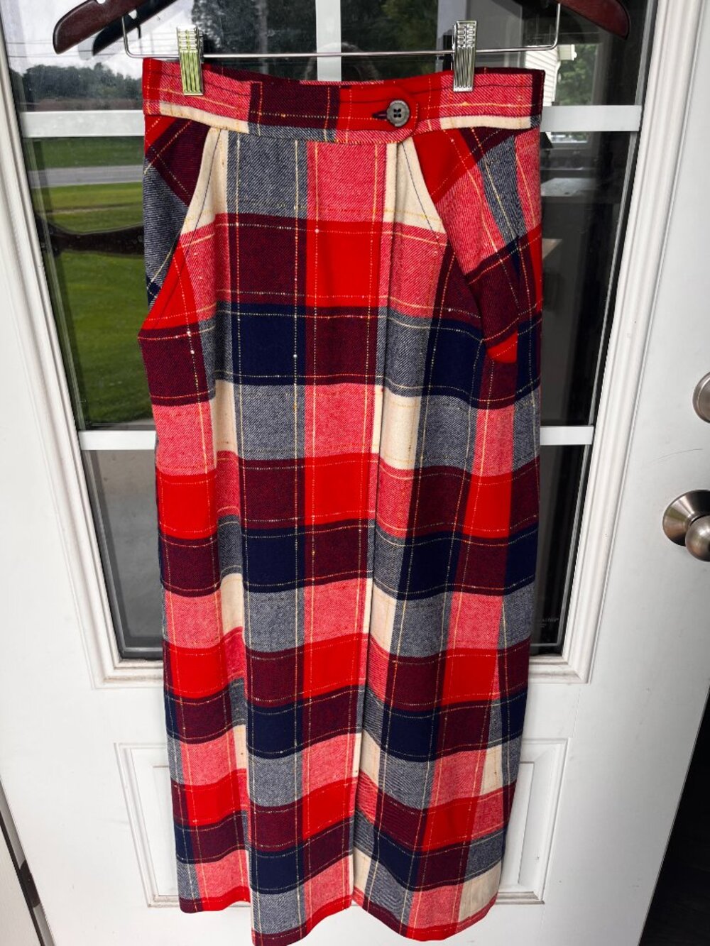 Vintage Pendleton Wool Plaid Maxi Wrap Front Skirt - Size 10 - Picture 4 of 9